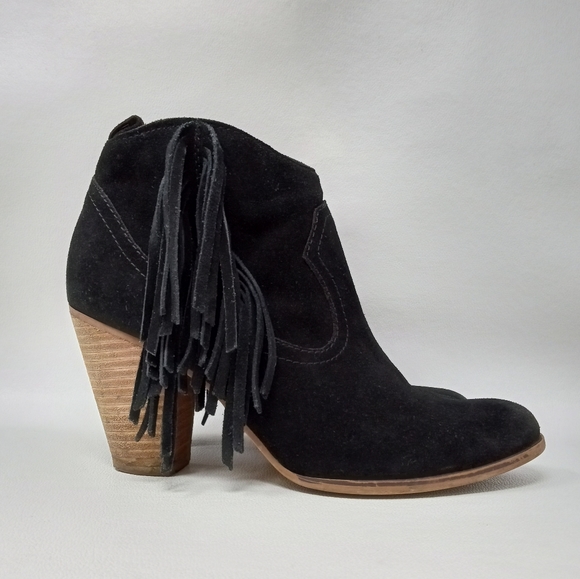 Steve Madden Shoes - Steve Madden Ohio Women’s Ankle Booties Fringe Western Boots Black Suede Sz 7.5